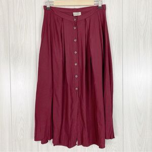 ASOS | Wine Red Button Front Midi Skirt Size 8